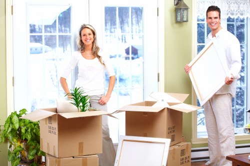 Organized household items in a secure Elmstead storage space